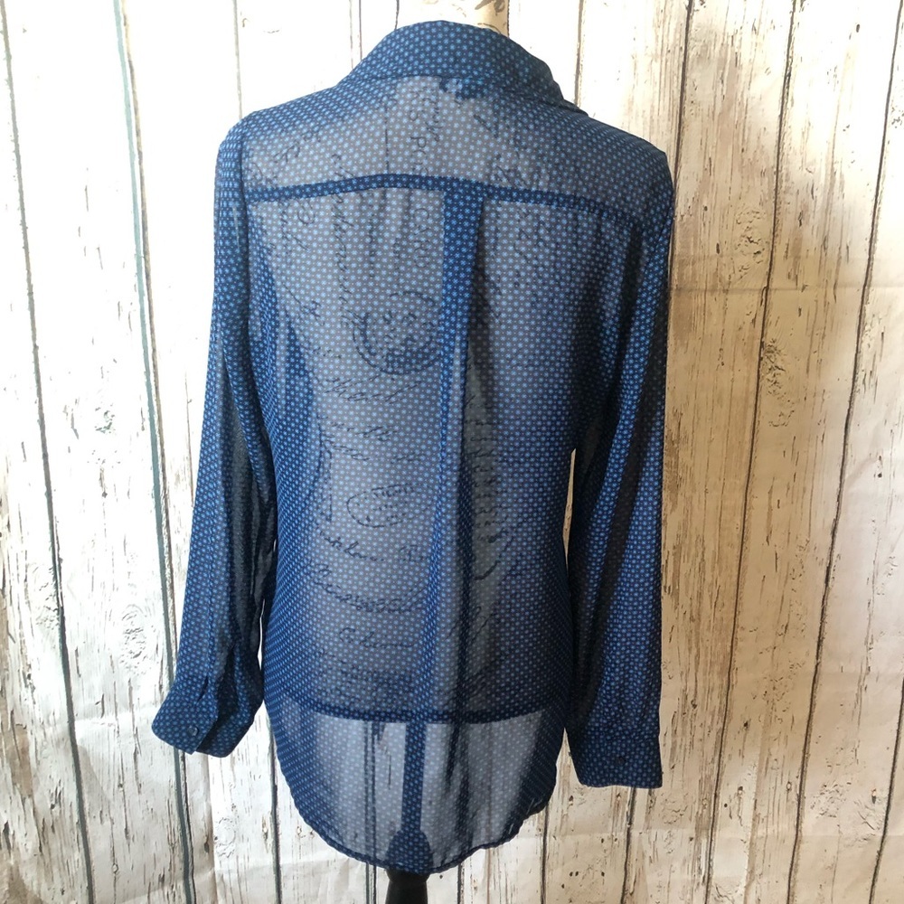 EUC Sheer Old Navy Patterned Polyester Blouse - Picture 2 of 7